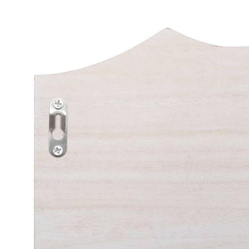 Стенна закачалка за палта, бяла, 50x10x23 см, дърво