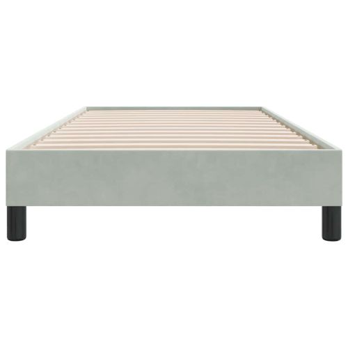 Box Spring Легло без матрак Светло сиво 80x210 cm Кадифе