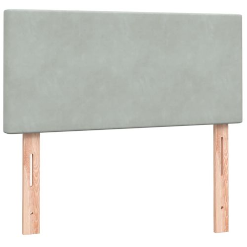 Боксспринг легло с матрак, светлосиво, 80x210 см, кадифе