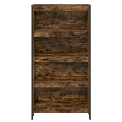 Шкаф за книги 2 pcs Димящ дъб 80 x 30 x 155 см Инженерно дърво