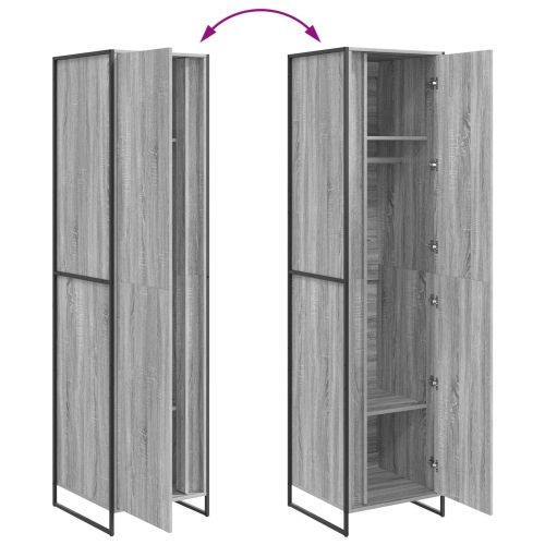 Гардероб 2 pcs Сив Сонома 50 x 50 x 200 cm Инженерно дърво