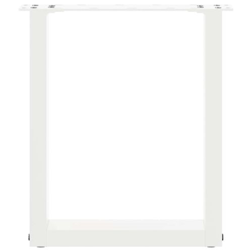 Крака за масичка за кафе, U-образни, 2 бр., бели, 28 x (42-43) см, стомана