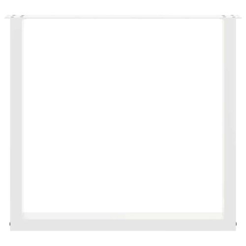 Крака за трапезна маса, U-образни, 2 бр., бели, 90x(72-73) см, стомана