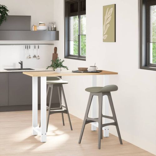 Крака за бар маса, бели, 2 бр., 60 x (100-101) см, стомана