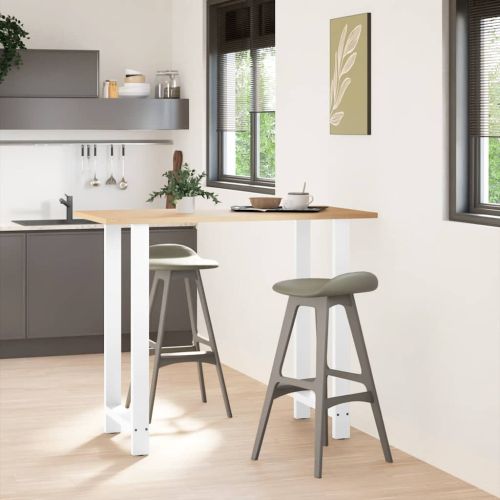 Крака за бар маса, бели, 2 бр., 60 x (110-111) см, стомана