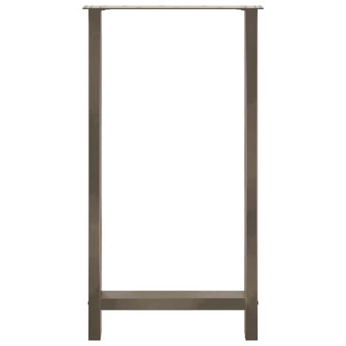 Крака за бар маса, естествена стомана, 2 бр., 60 x (110-111) см, стомана