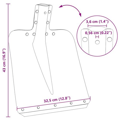 Глава на лопата Сребрист 41,5 x 32,5 см Алуминий