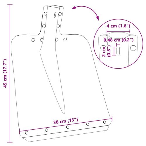 Глава на лопата 4 pcs Сребрист 45 x 38 см Алуминий