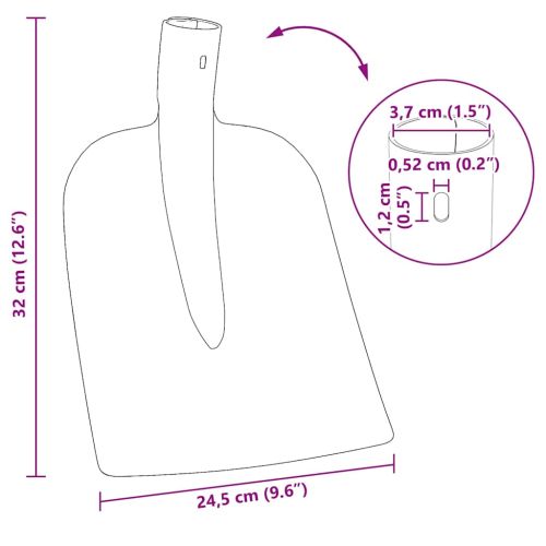 Глава на лопата Червено 32 x 24,5 см Прахово боядисана стомана