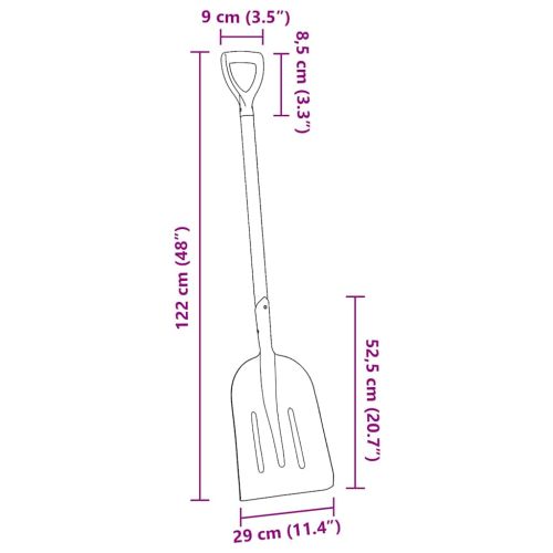 Лопата Сребрист 29 x 122 см Алуминий