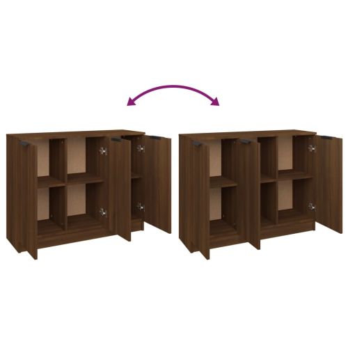 Сайдборд, Кафяв дъб, 90,5x30x70 см, инженерно дърво