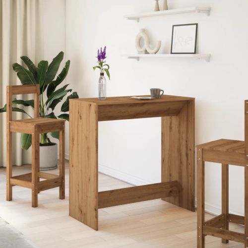 Бар маса, дъб артизан, 102x50x103,5 см, инженерно дърво