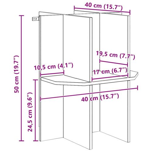 Основна за терариум с рафт Кафяво 40 x 40 x 50 cm ОСБ