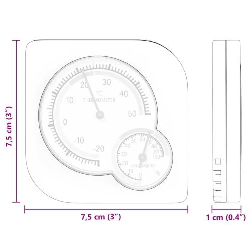 Термохигрометър Бяло 7,5 x 7,5 x 1,2 см ABS