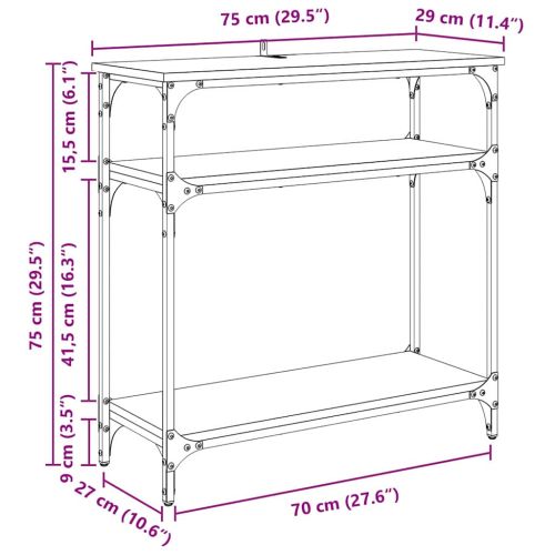 Конзолна маса Старо дърво 75 x 29 x 75 см Инженерно дърво