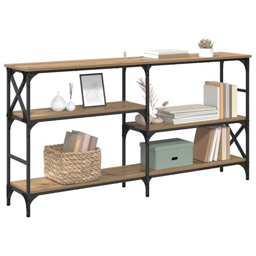 Конзолна маса с рафт Дъб 150 x 29 x 76,5 см Инженерно дърво