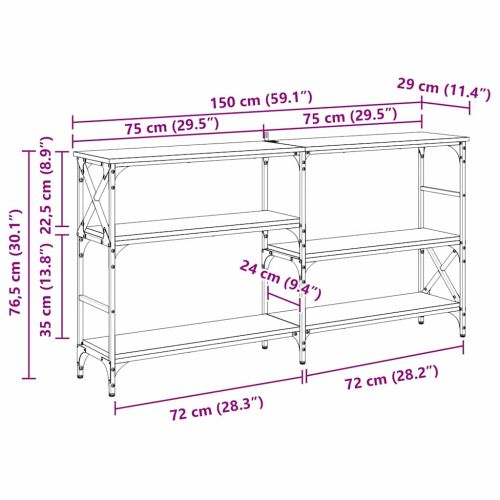 Конзолна маса с рафт Дъб 150 x 29 x 76,5 см Инженерно дърво