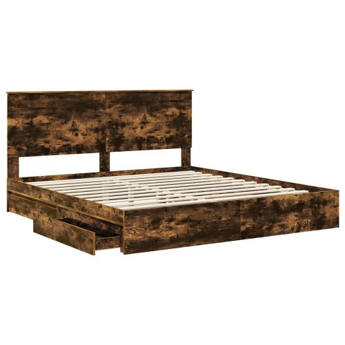 Легло с място за съхранение с таблото Димян дъб 200 x 200 cm