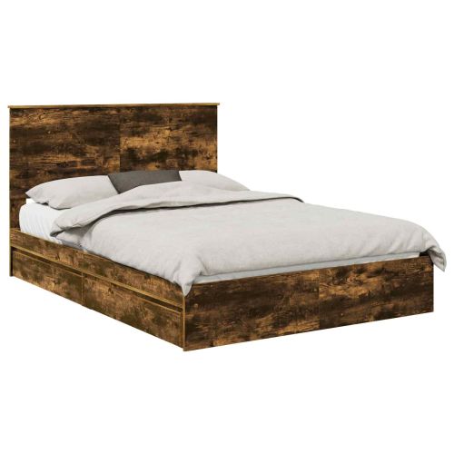 Легло с място за съхранение с таблото Димян дъб 140 x 190 cm