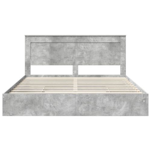 Легло с място за съхранение Циментено сиво 180 x 200 cm