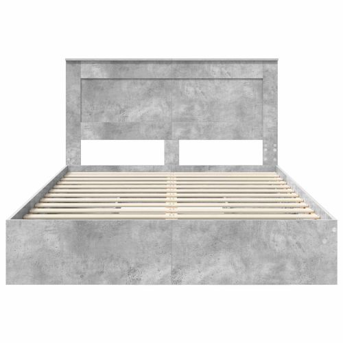 Легло с място за съхранение Циментено сиво 140 x 190 cm