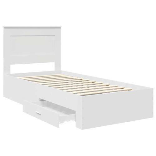 Рамка за легло Бяло и сребро 75 x 190 cm Инженерно дърво