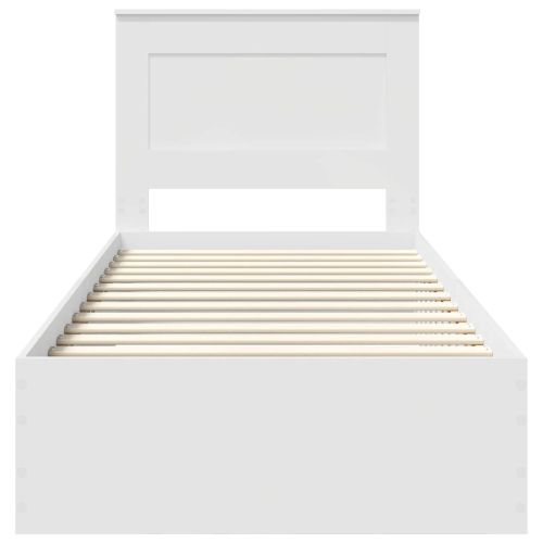 Рамка за легло Бяло и сребро 75 x 190 cm Инженерно дърво