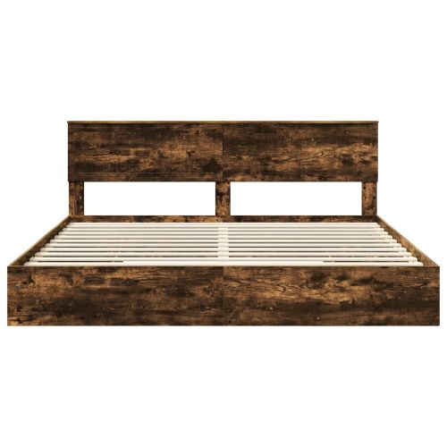 Легло с място за съхранение с таблото Димян дъб 200 x 200 cm