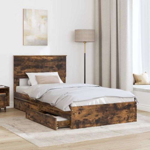 Легло с място за съхранение с таблото Димян дъб 100 x 200 cm