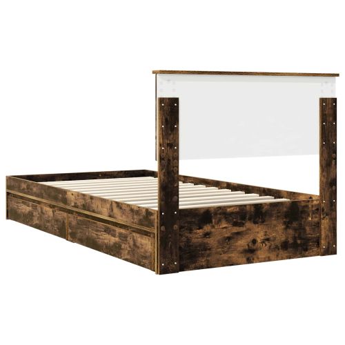 Легло с място за съхранение с таблото Димян дъб 100 x 200 cm