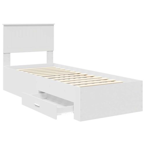 Рамка за легло Бяло и сребро 75 x 190 cm Инженерно дърво