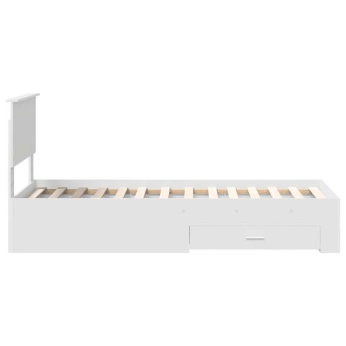 Рамка за легло Бяло и сребро 75 x 190 cm Инженерно дърво