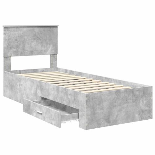 Рамка за легло с таблото Бетонно сиво и сребро 75 x 190 cm