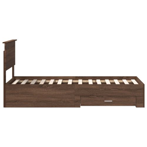 Рамка за легло Кафяв дъб и сребро 75 x 190 cm Инженерно дърво