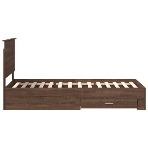 Рамка за легло Кафяв дъб и сребро 90 x 190 cm Инженерно дърво