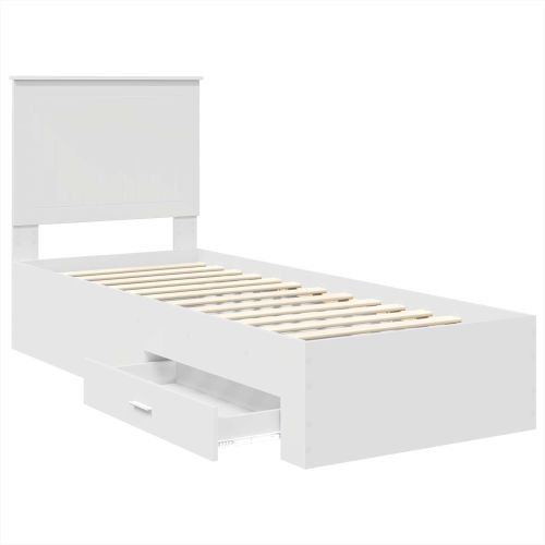 Рамка за легло Бяло и сребро 75 x 190 cm Инженерно дърво