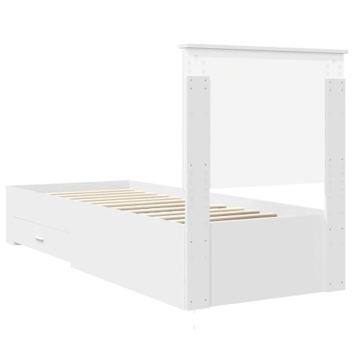 Рамка за легло Бяло и сребро 75 x 190 cm Инженерно дърво