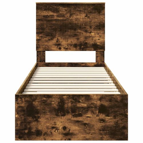 Рамка за легло Опушен дъб и сребро 75 x 190 cm Инженерно дърво