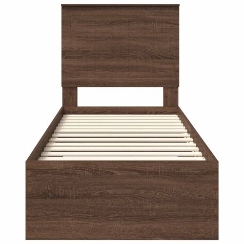 Рамка за легло Кафяв дъб и сребро 75 x 190 cm Инженерно дърво