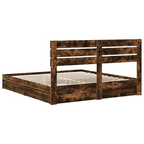 Легло с място за съхранение с таблото Димян дъб 200 x 200 cm