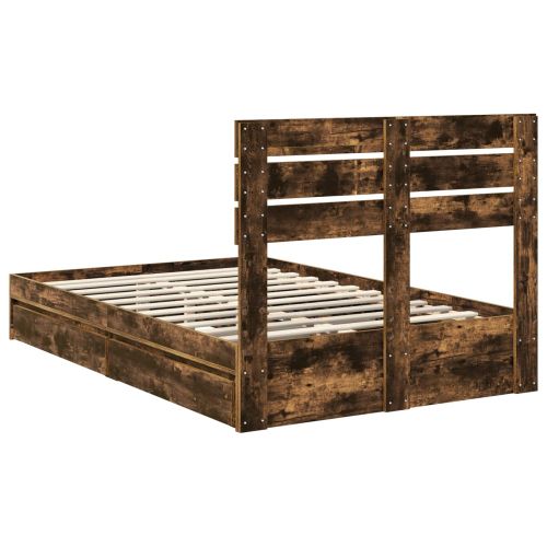 Легло с място за съхранение с таблото Димян дъб 135 x 190 cm