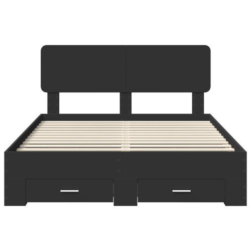 Рамка за легло с таблото Черно 150 x 200 cm Инженерно дърво