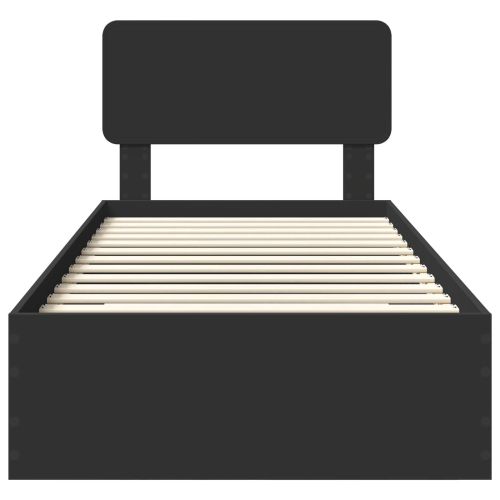 Рамка за легло с таблото Черно 100 x 200 cm Инженерно дърво