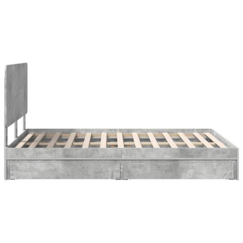 Легло с място за съхранение Циментено сиво 160 x 200 cm