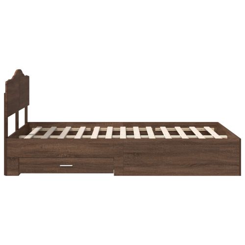Рамка за легло с таблото Кафяв дъб 135 x 190 cm Инженерно дърво