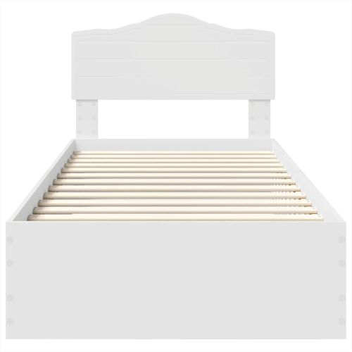 Рамка за легло с таблото Бяло 75 x 190 cm Инженерно дърво
