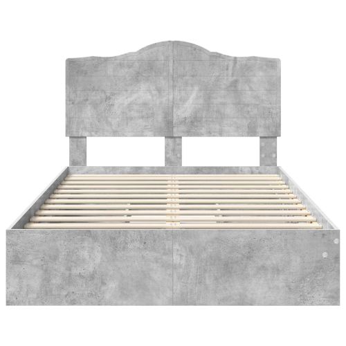 Рамка за легло Циментено сиво 135 x 190 cm Инженерно дърво