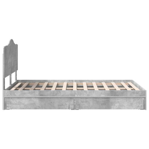 Рамка за легло Циментено сиво 135 x 190 cm Инженерно дърво