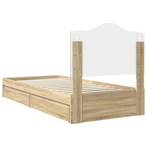 Легло с място за съхранение с таблото Сонома дъб 75 x 190 cm