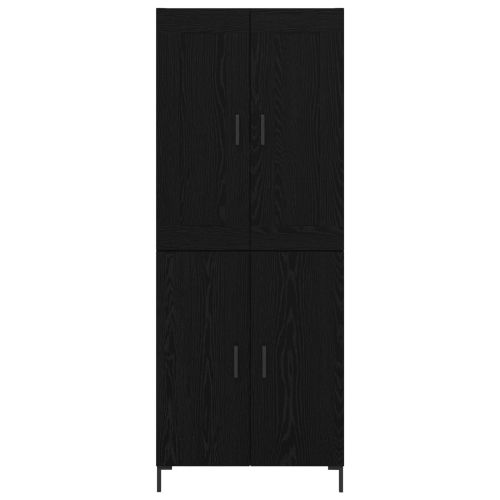 Висок шкаф 2 pcs Черния дъб Инженерно дърво